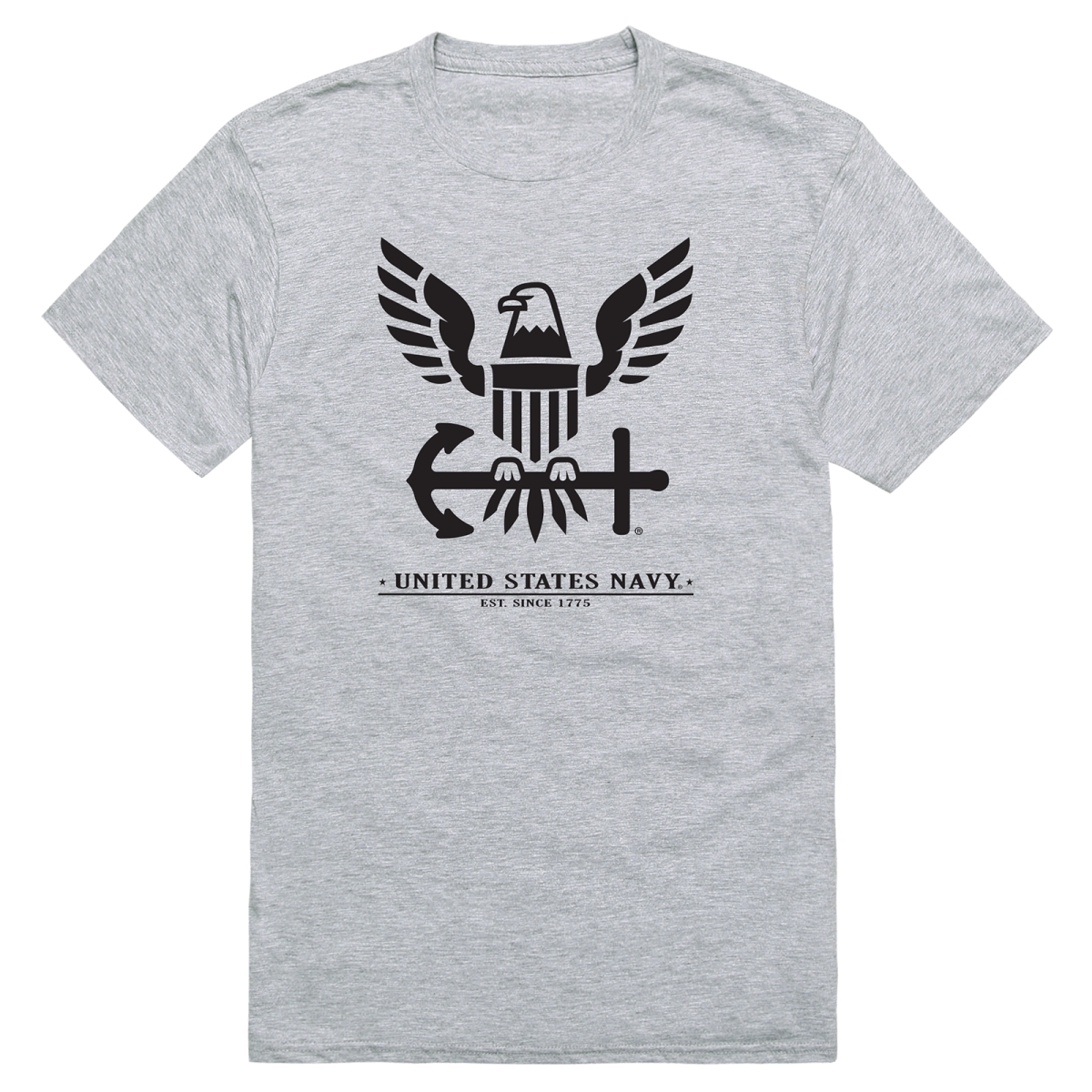 AM5-NA6-HGY-02 Basic Military US Navy 6 Short Sleeve T-Shirt, Heather Gray - Medium