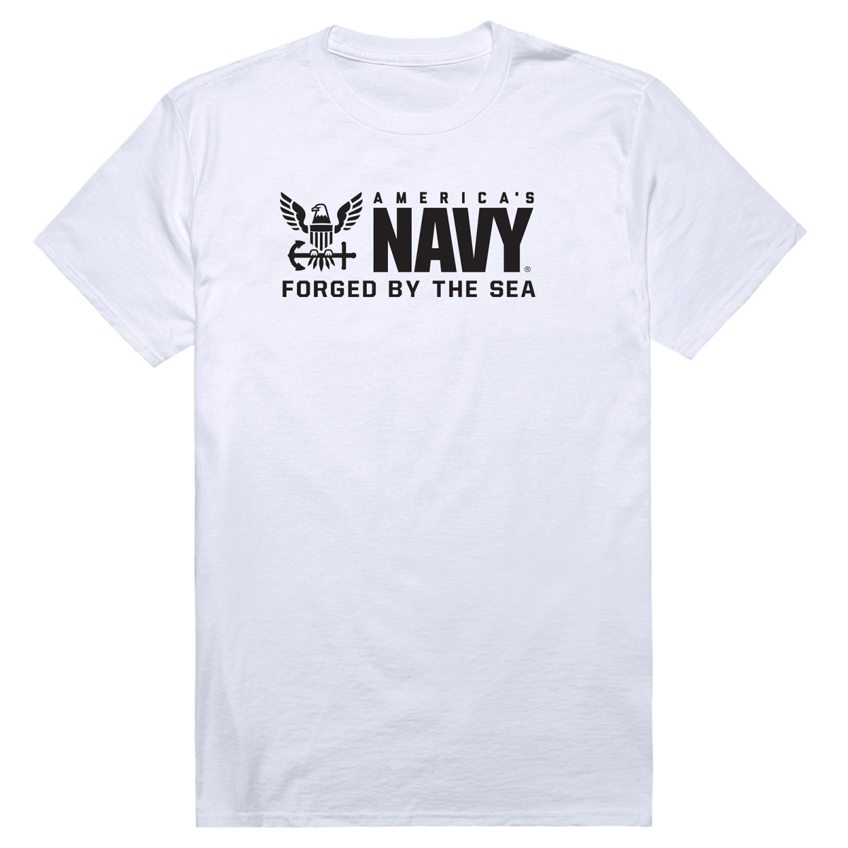 AM5-NA7-WHT-01 Basic Military US Navy 7 Short Sleeve T-Shirt, White - Small