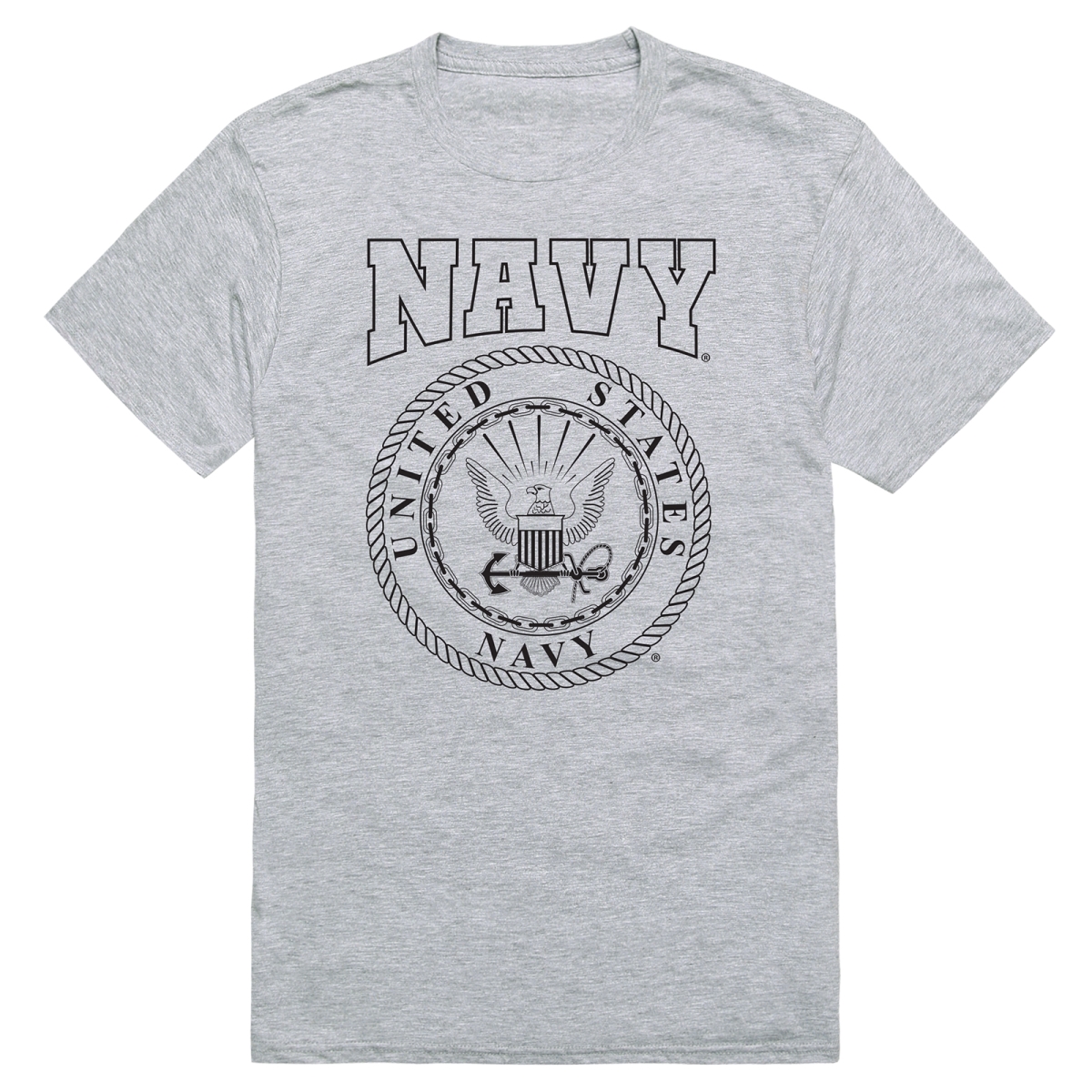 AM5-NA9-HGY-01 Basic Military US Navy 9 Short Sleeve T-Shirt, Heather Gray - Small