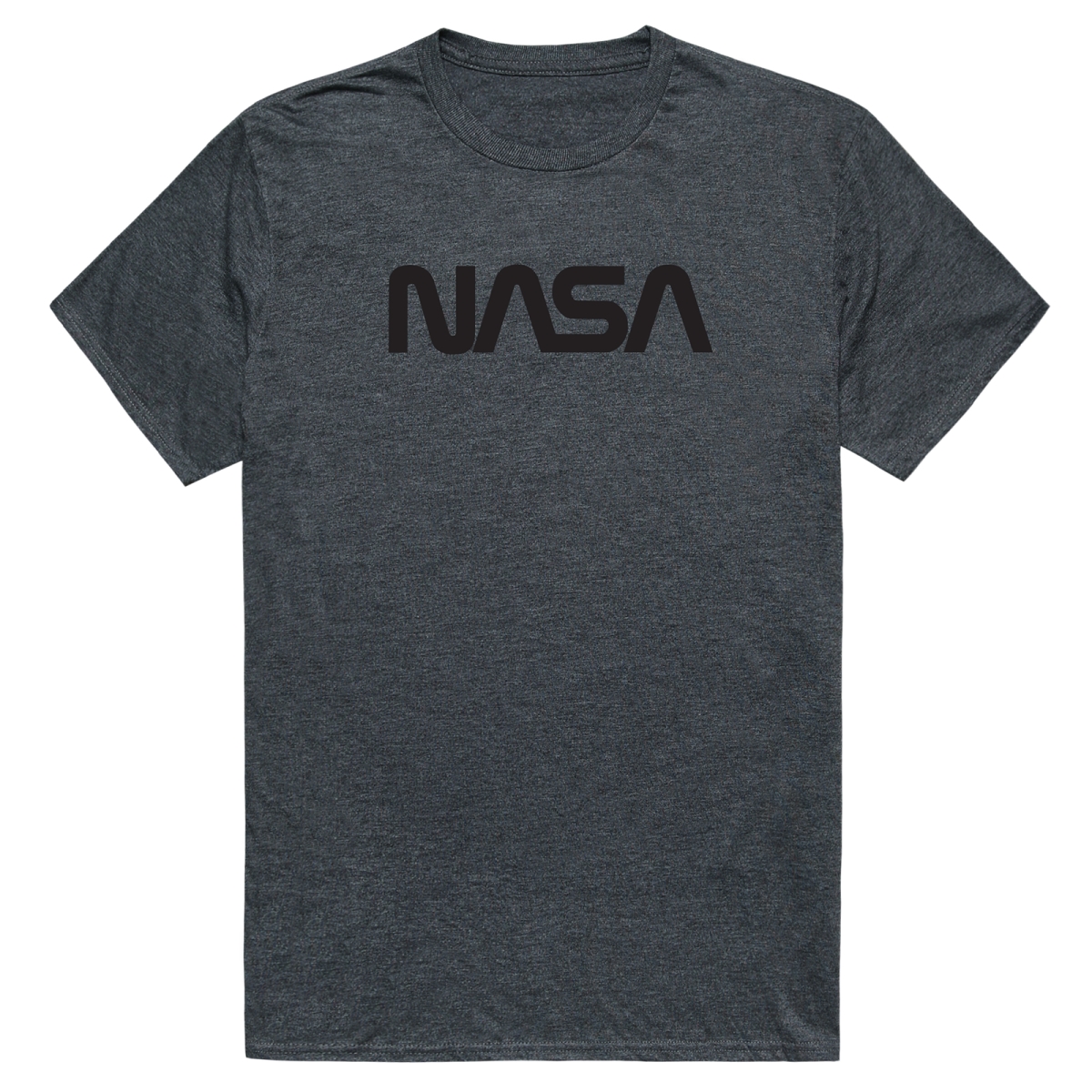 AM5-NS1-HCH-03 Basic Military NASA 1 Short Sleeve T-Shirt, Heather Charcoal - Large