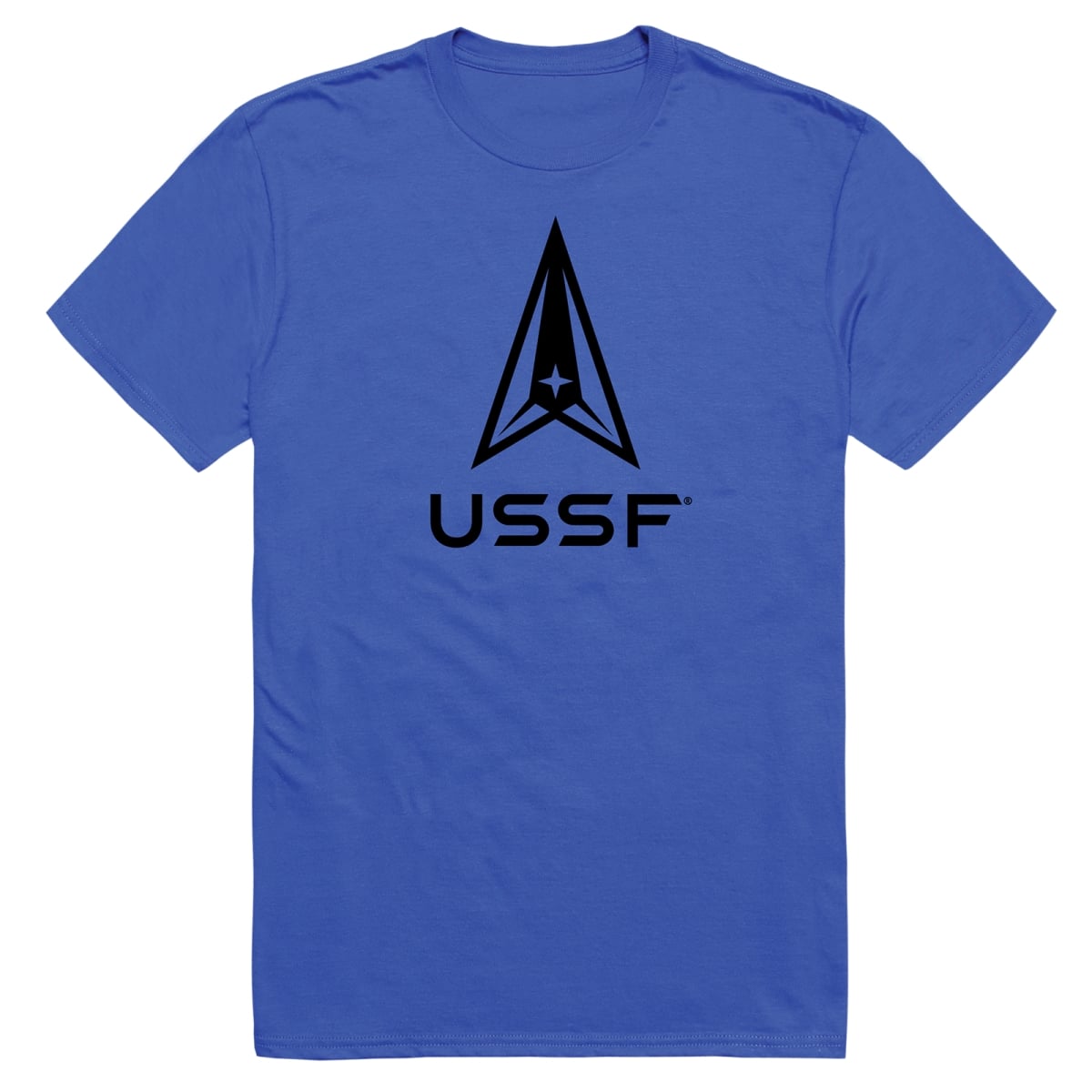 AM5-SF1-RYL-02 Basic Military US Space Force 1 Short Sleeve T-Shirt, Royal Blue - Medium