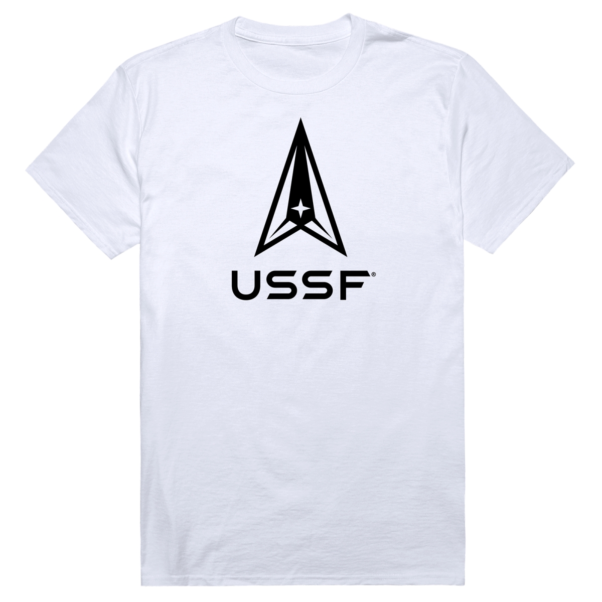 AM5-SF1-WHT-02 Basic Military US Space Force 1 Short Sleeve T-Shirt, White - Medium