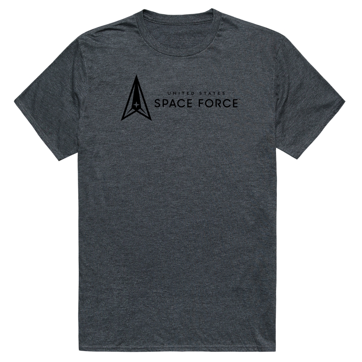AM5-SF4-HCH-04 Basic Military US Space Force 4 Short Sleeve T-Shirt, Heather Charcoal - Extra Large