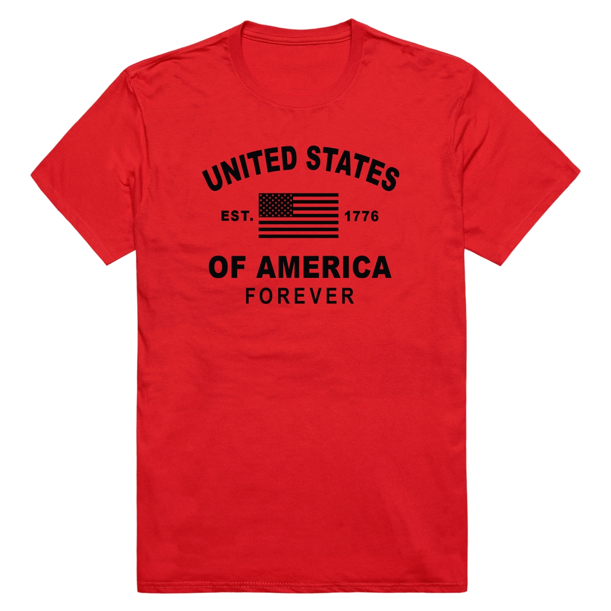 AN3-258-RED-02 America Forever Anniversary Short Sleeve T-Shirt, Red - Medium