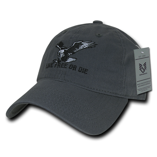 Relaxed Graphic Cap - Live Free or Die, Dark Gray