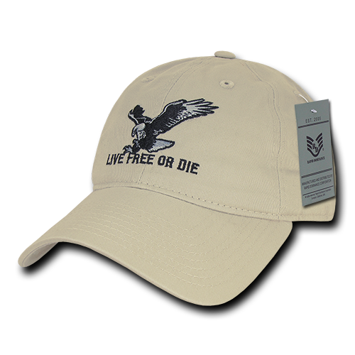 Relaxed Graphic Cap - Live Free or Die, Stone