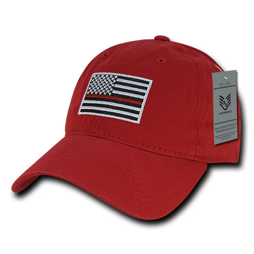 A03-TRL-RED Relaxed Graphic Cap - Thin Red Line, Red