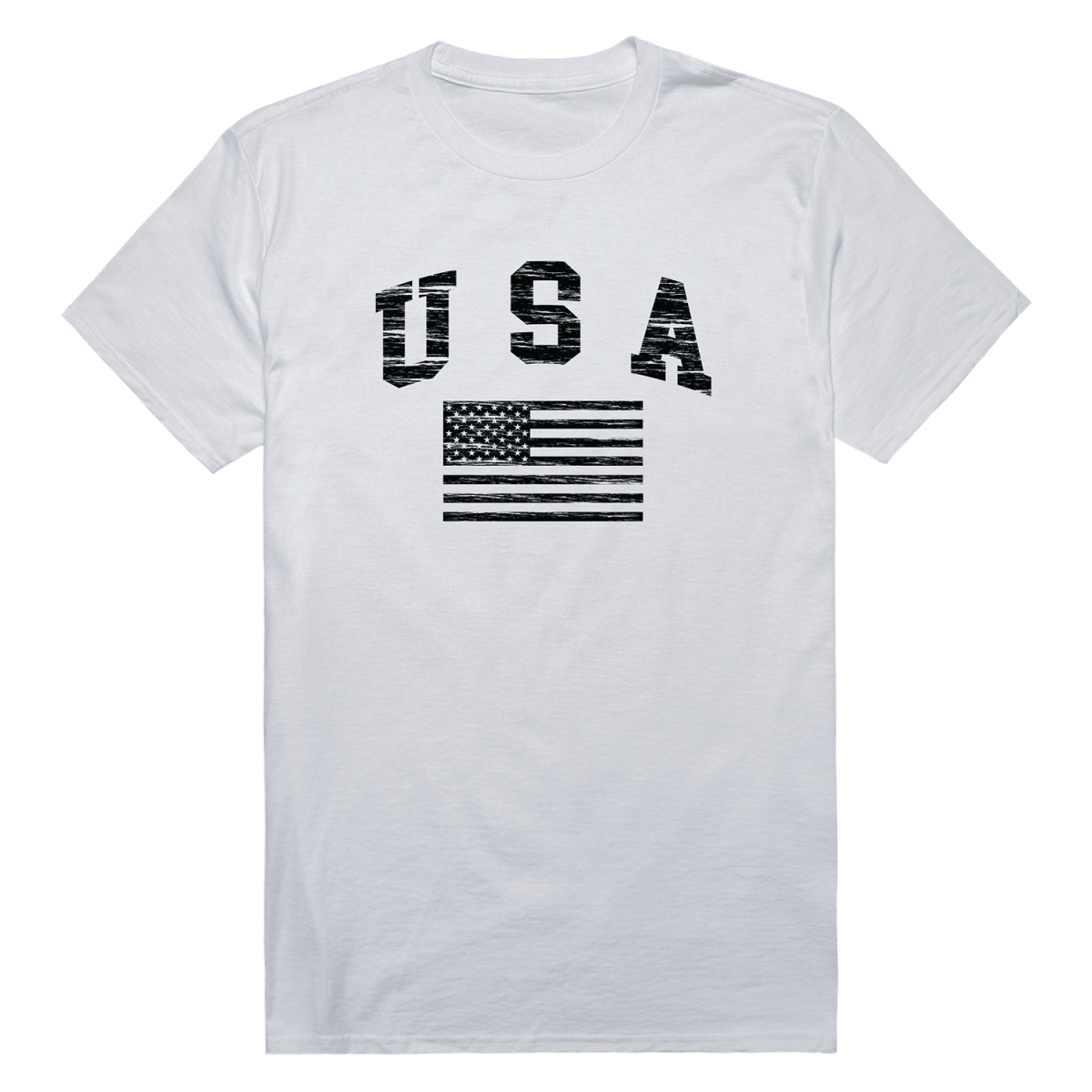 RS8-US2-WHT-04 Distressed USA Flag Short Sleeve T-Shirt, White - Extra Large