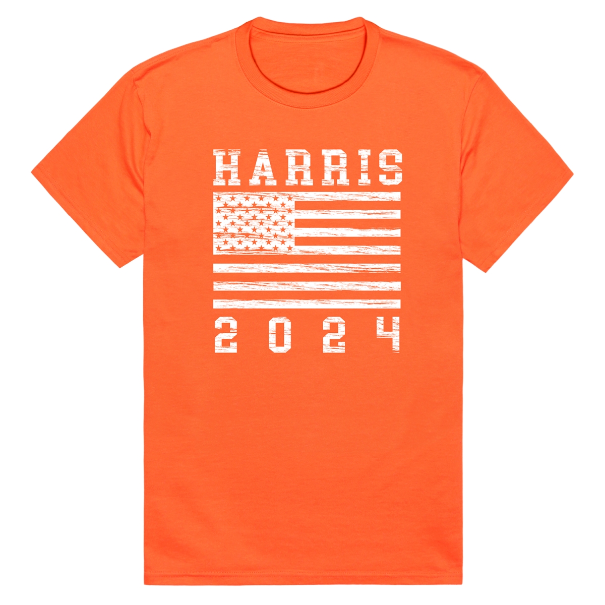 RS9-HAR-ORN-01 Distressed Campaign Harris Short Sleeve T-Shirt, Orange - Small