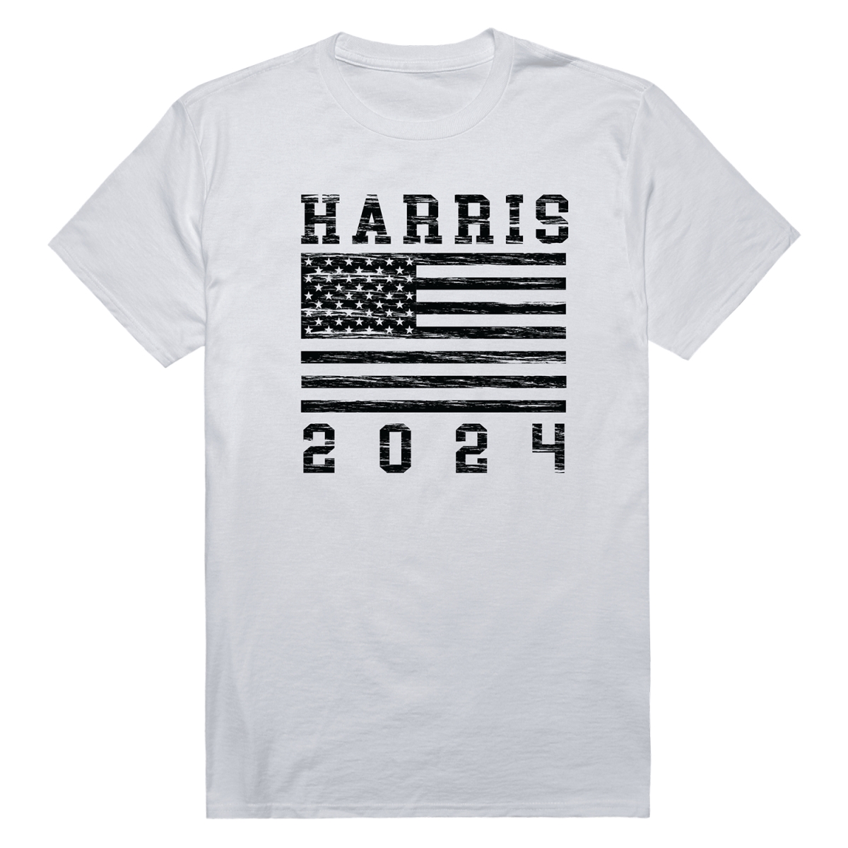 RS9-HAR-WHT-02 Distressed Campaign Harris Short Sleeve T-Shirt, White - Medium