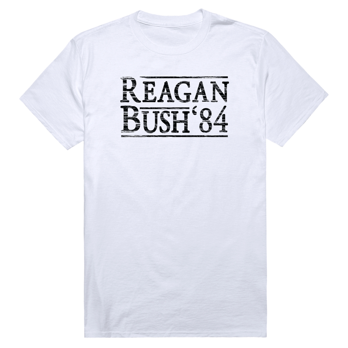 RS9-RE1-WHT-01 Distressed Campaign Reagan 1 Short Sleeve T-Shirt, White - Small