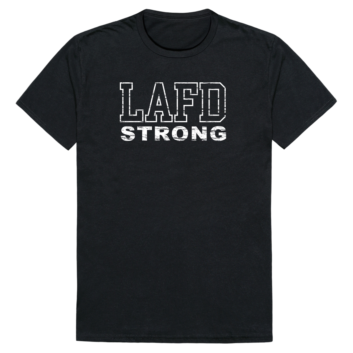 RT1-ST6-BLK-02 Distressed Strong 6 Short Sleeve T-Shirt, Black - Medium