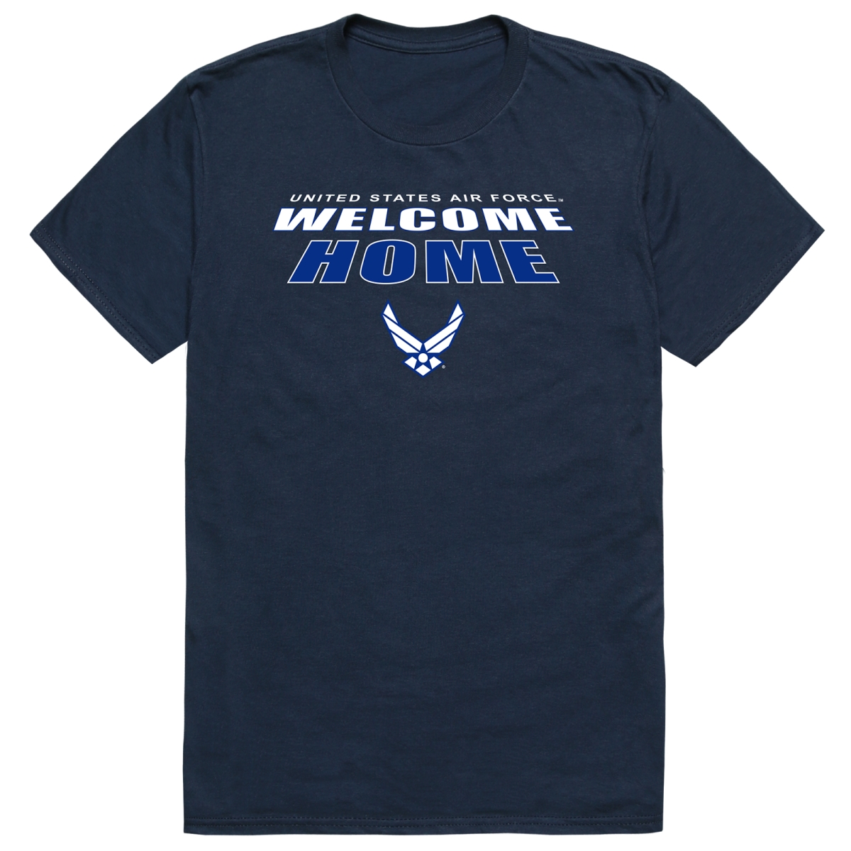 S34-AIR-NVY-02 Welcome Home Air Force Short Sleeve T-Shirt, Navy - Medium