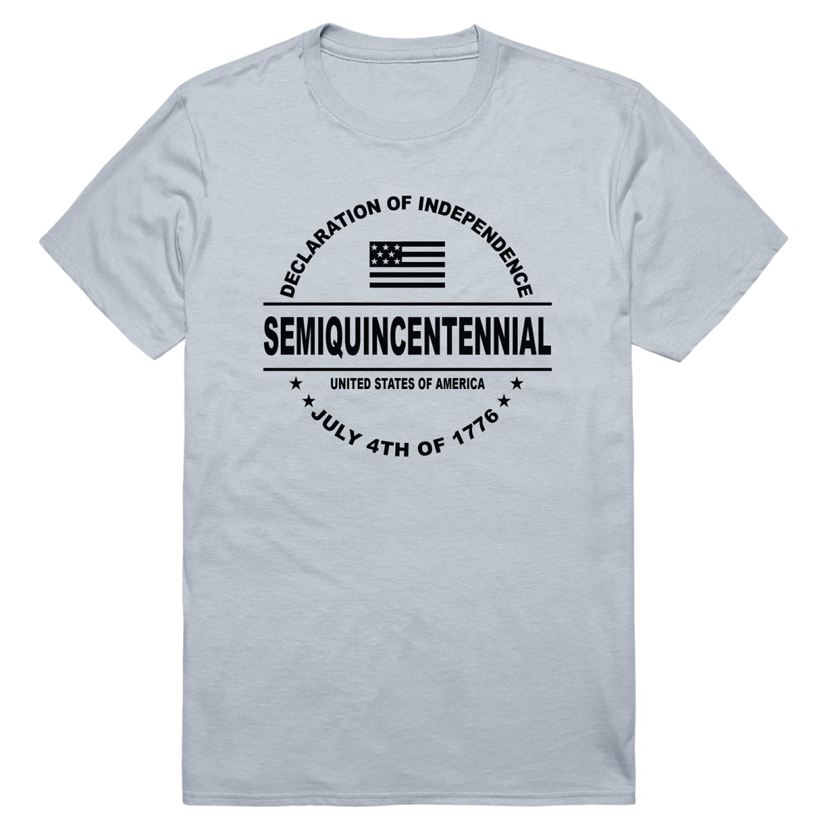 AN3-249-SIL-01 America Anniversary Declaration Short Sleeve T-Shirt, Silver - Small