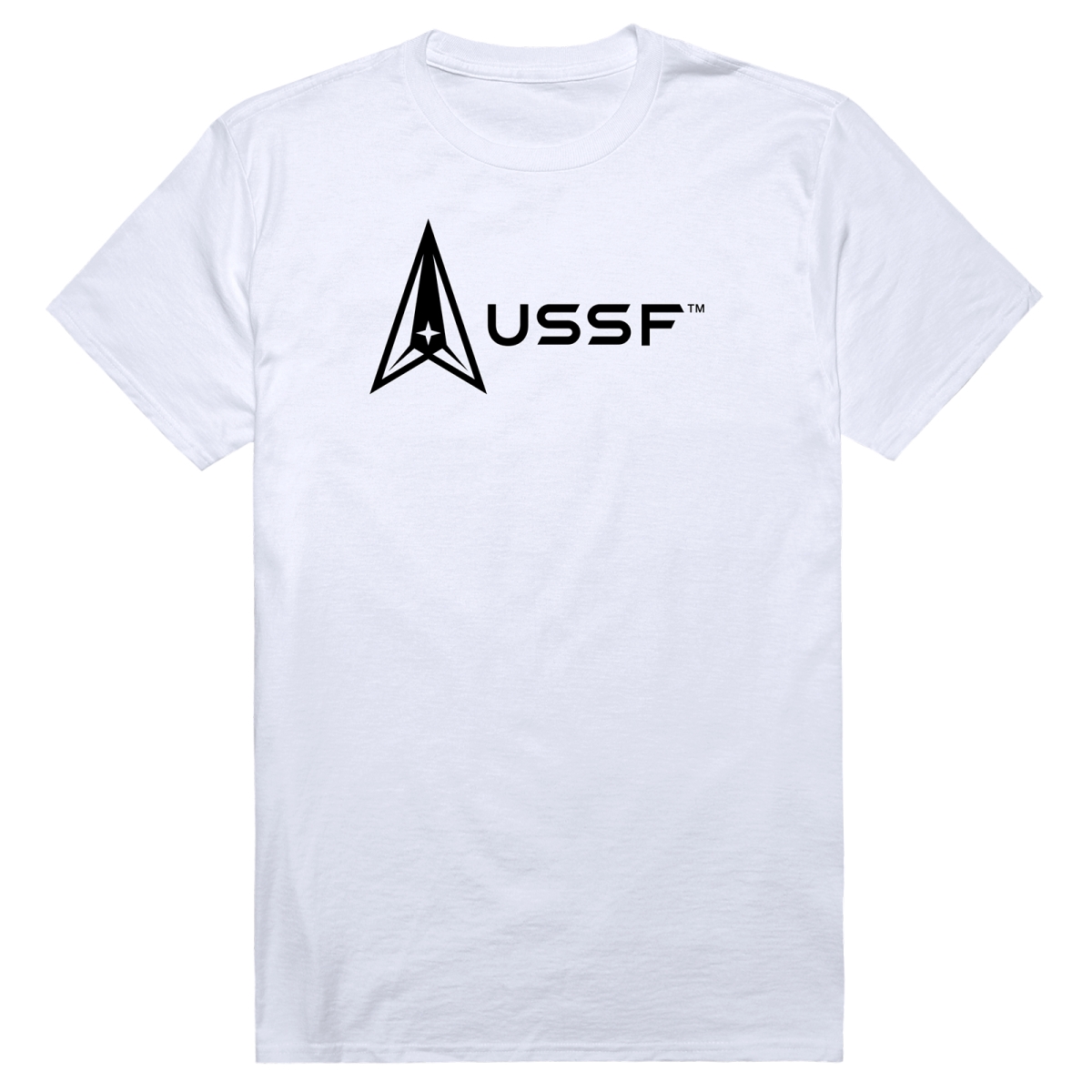 AM5-SF2-WHT-03 Basic Military US Space Force 2 Short Sleeve T-Shirt, White - Large