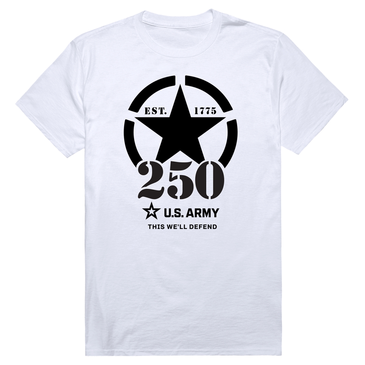 AN1-AR1-WHT-01 Anniversary Army 1 Short Sleeve T-Shirt, White - Small