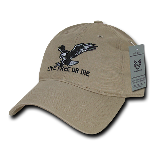 Relaxed Graphic Cap - Live Free or Die, Khaki