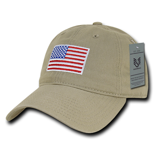Relaxed Graphic Cap - Original USA Flag - Khaki