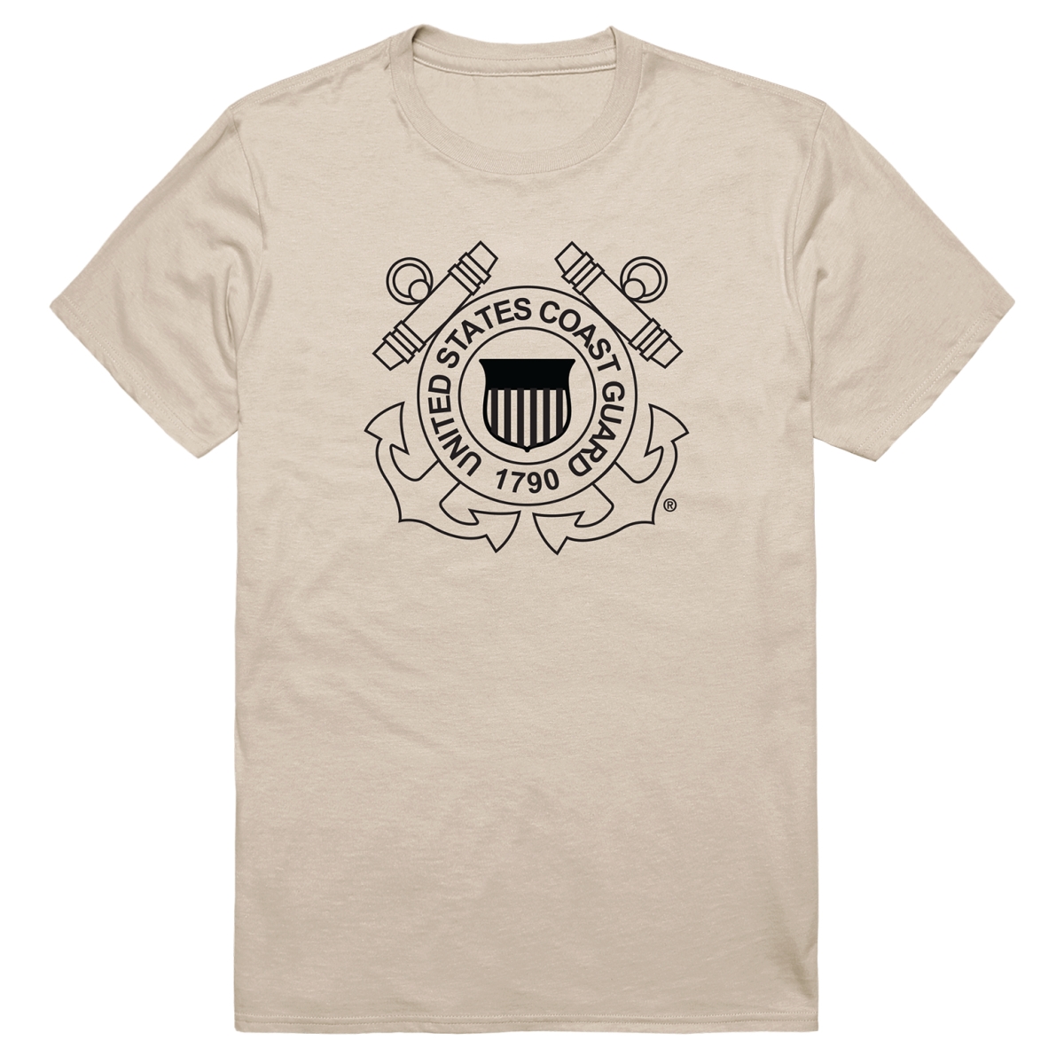 AM5-CG1-SND-01 Basic Military USCG 1 Short Sleeve T-Shirt, Sand - Small
