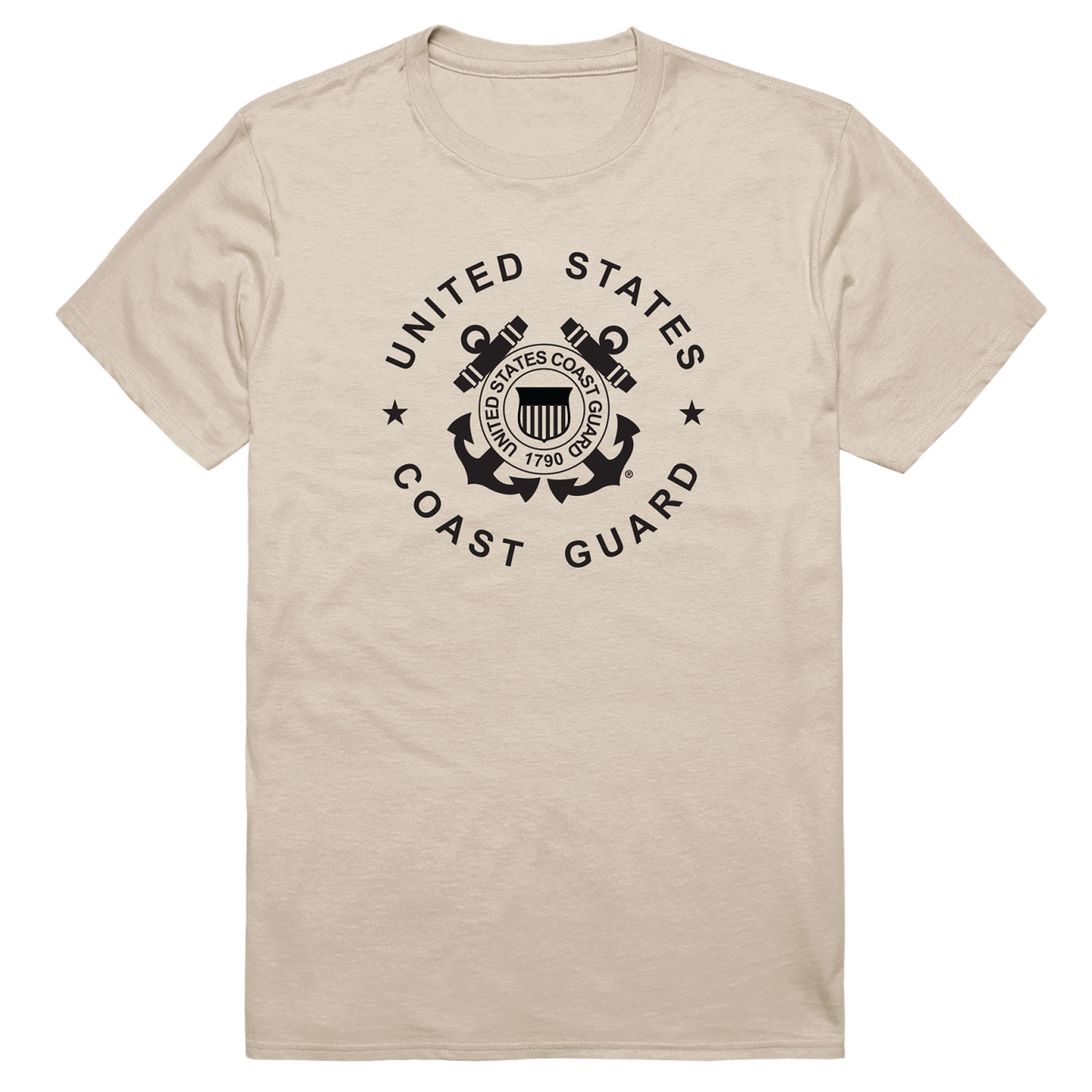 AM5-CG9-SND-01 Basic Military USCG 9 Short Sleeve T-Shirt, Sand - Small