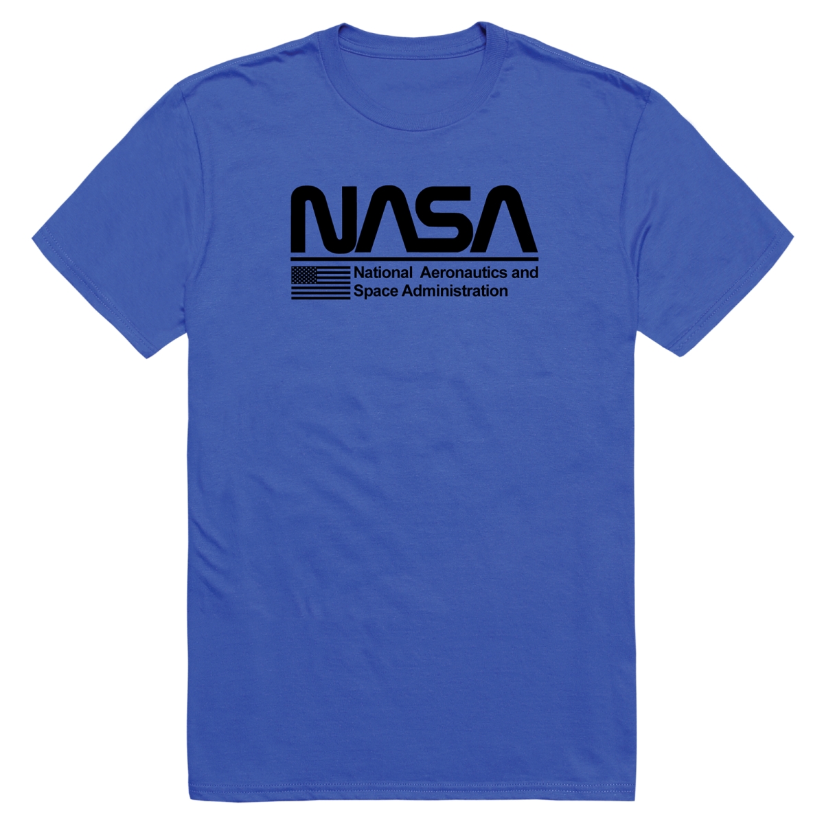 AM5-NS3-RYL-01 Basic Military NASA 3 Short Sleeve T-Shirt, Royal Blue - Small