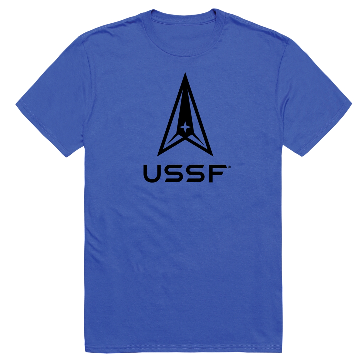AM5-SF1-RYL-04 Basic Military US Space Force 1 Short Sleeve T-Shirt, Royal Blue - Extra Large