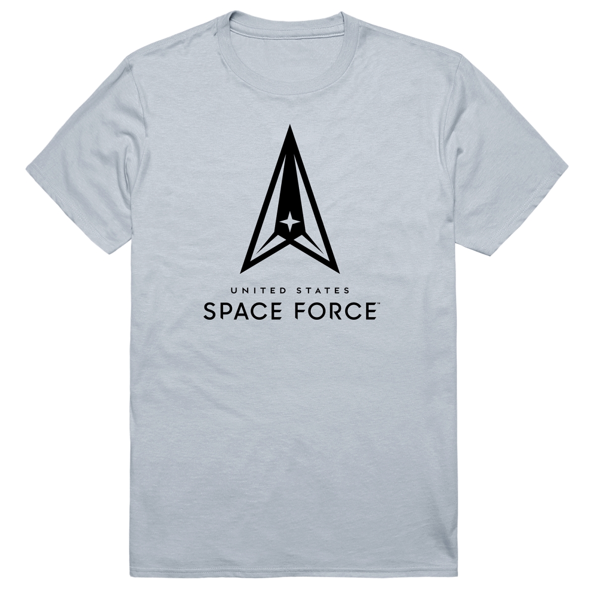 AM5-SF3-SIL-01 Basic Military US Space Force 3 Short Sleeve T-Shirt, Silver - Small