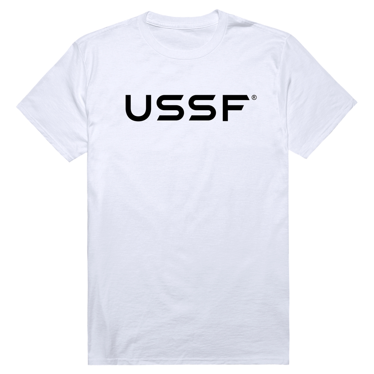 AM5-SF5-WHT-01 Basic Military US Space Force 5 Short Sleeve T-Shirt, White - Small