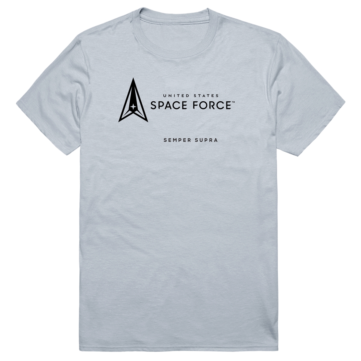 AM5-SF6-SIL-02 Basic Military Space Force 6 Short Sleeve T-Shirt, Silver - Medium