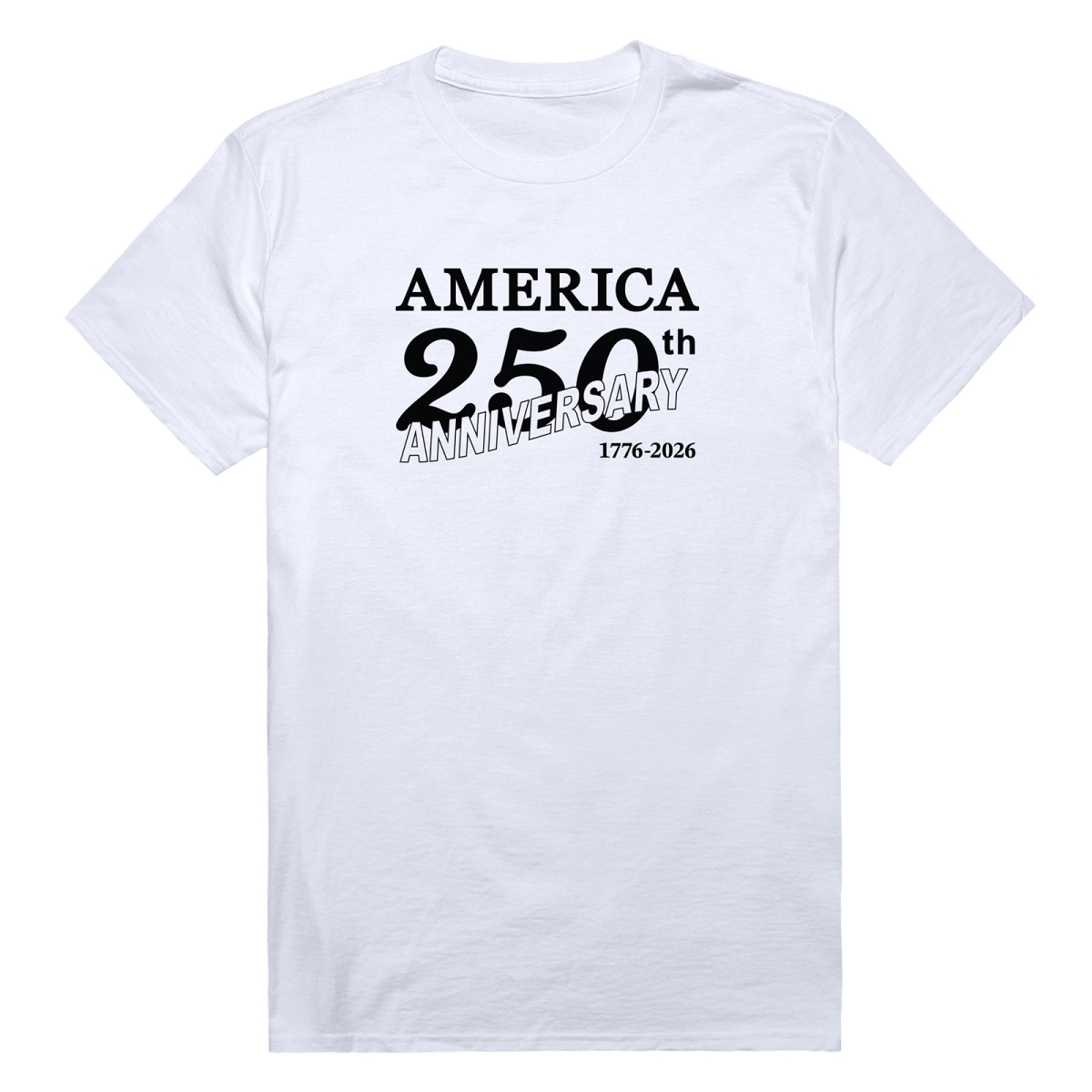 AN3-240-WHT-04 America Anniversary Short Sleeve T-Shirt, White - Extra Large