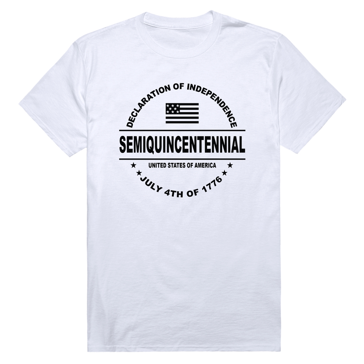 AN3-249-WHT-02 America Anniversary Declaration Short Sleeve T-Shirt, White - Medium