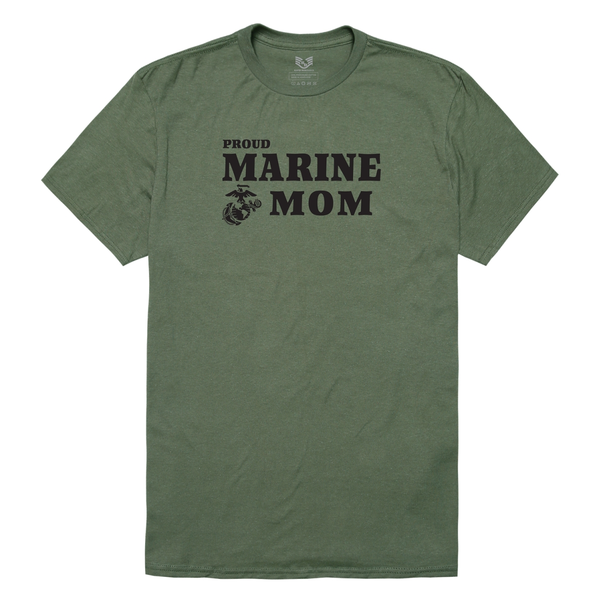 RS2-MC4-OLV-01 Relaxed Graphic Marines Mom Short Sleeve T-Shirt, Olive - Small