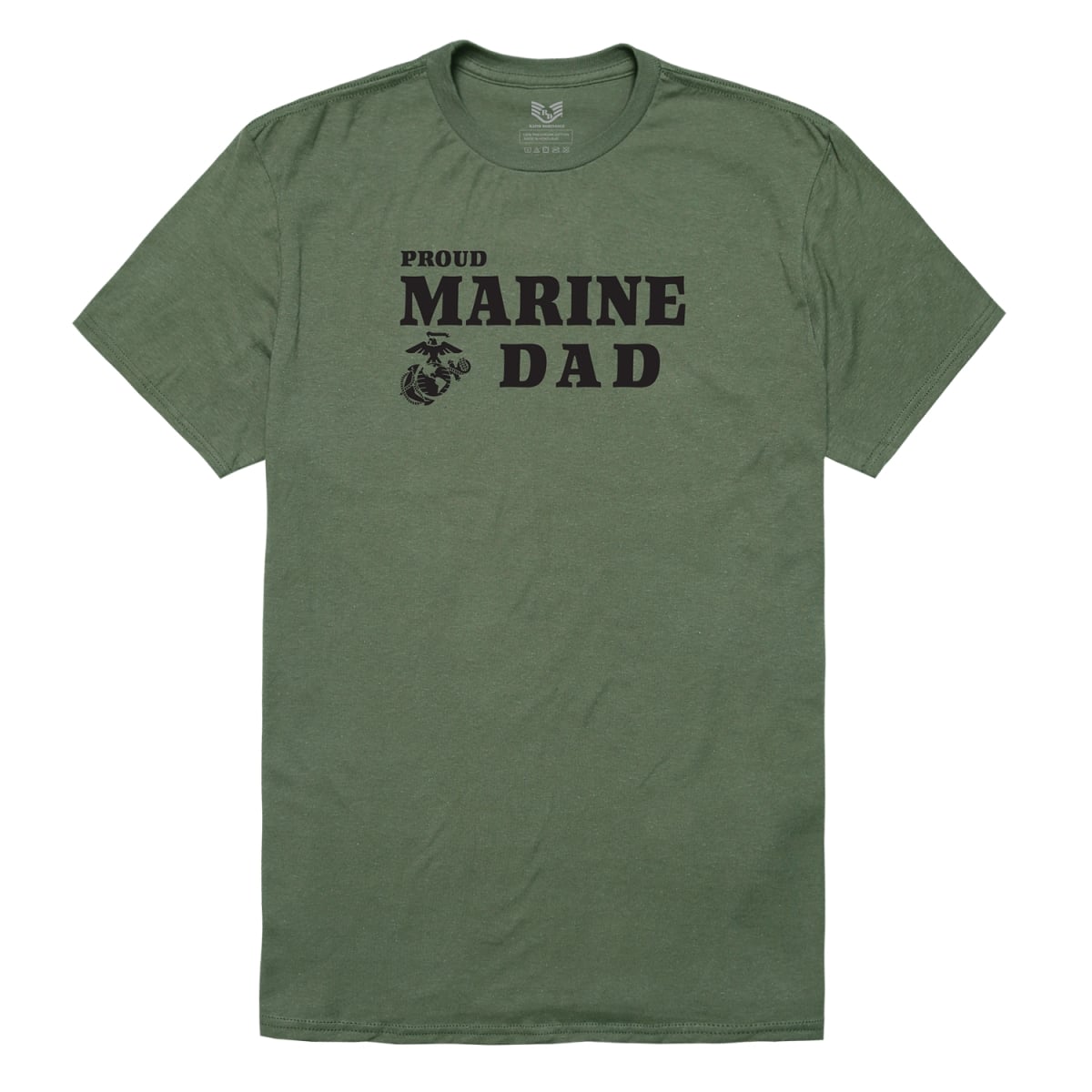 RS2-MC5-OLV-03 Relaxed Graphic Marines Dad Short Sleeve T-Shirt, Olive - Large
