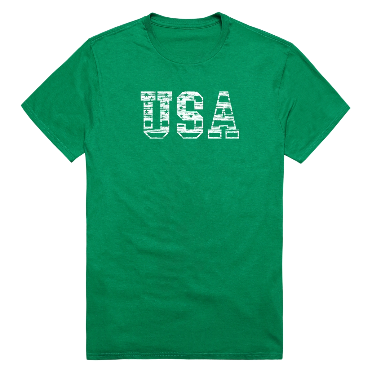 RS6-US3-KEL-02 Distressed USA 3 Short Sleeve T-Shirt, Kelly - Medium