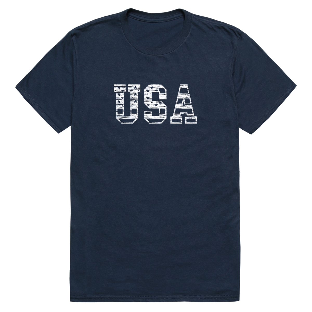 RS6-US3-NVY-02 Distressed USA 3 Short Sleeve T-Shirt, Navy - Medium