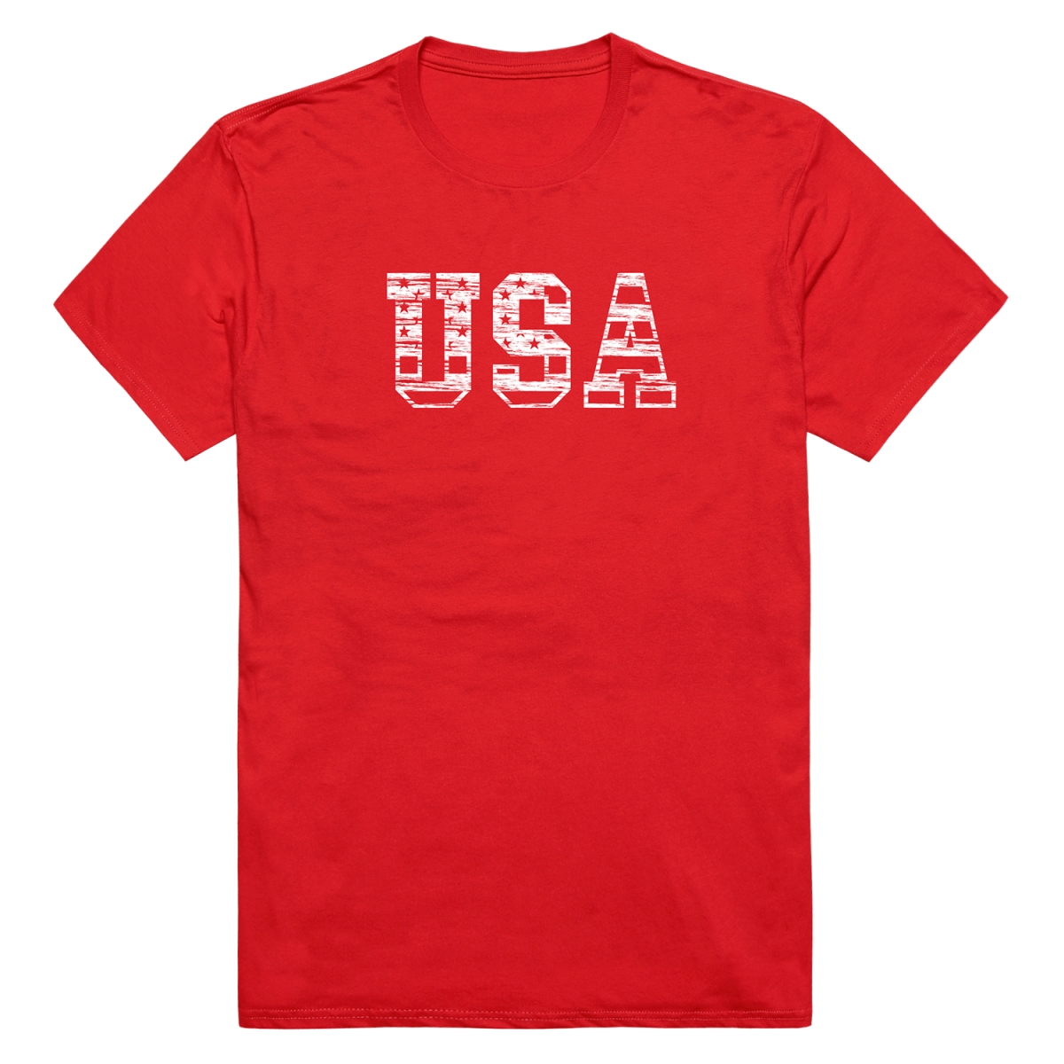 RS6-US3-RED-04 Distressed USA 3 Short Sleeve T-Shirt, Red - Extra Large