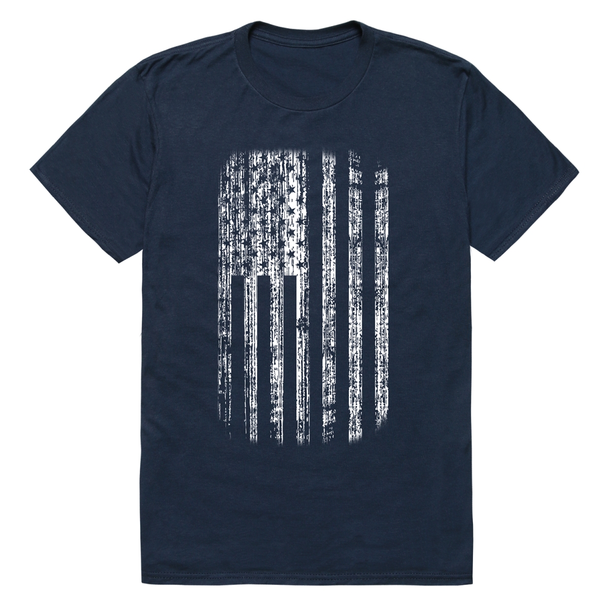RS6-USA-NA2-01 Distressed American Flag Short Sleeve T-Shirt, Navy - Small