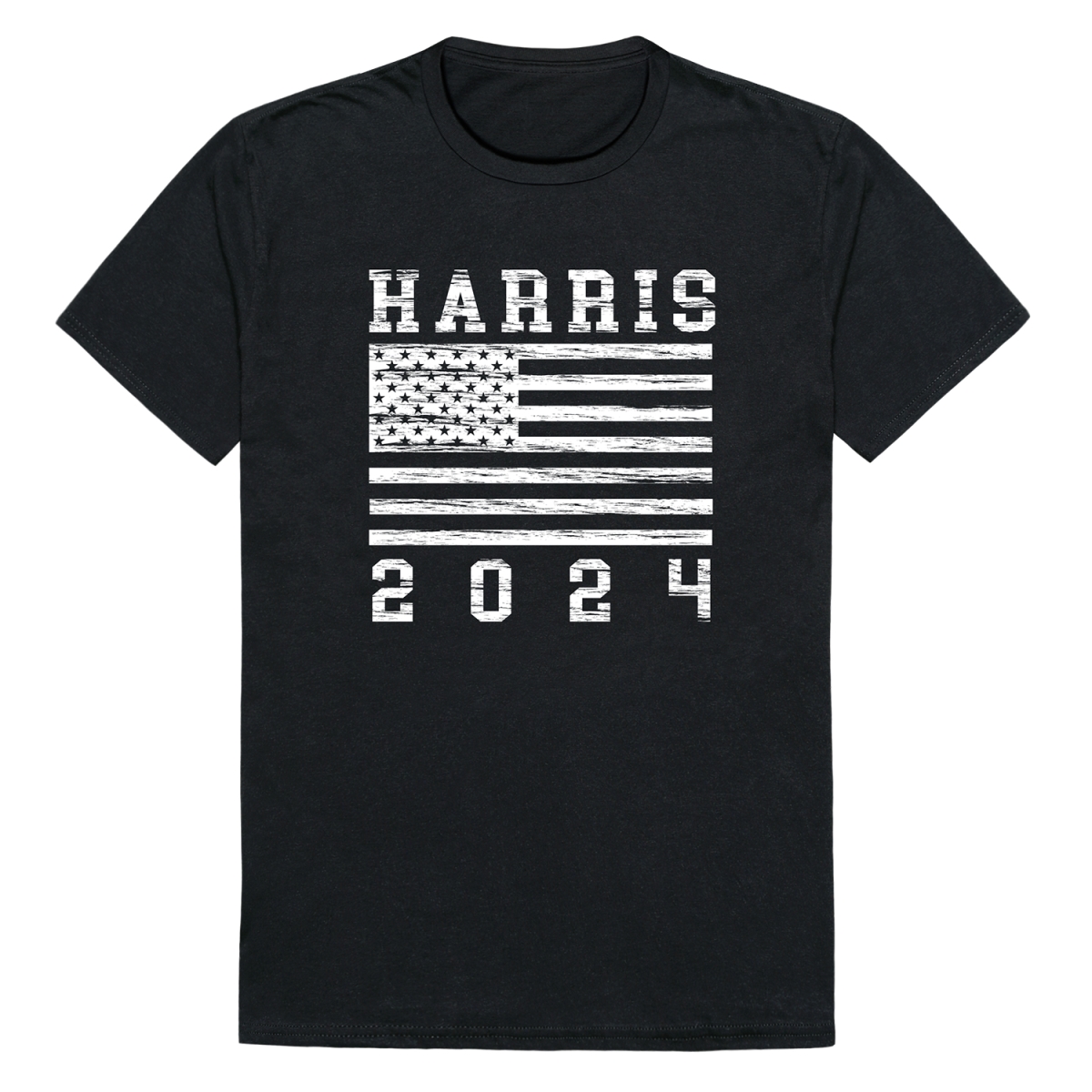 RS9-HAR-BLK-03 Distressed Campaign Harris Short Sleeve T-Shirt, Black - Large