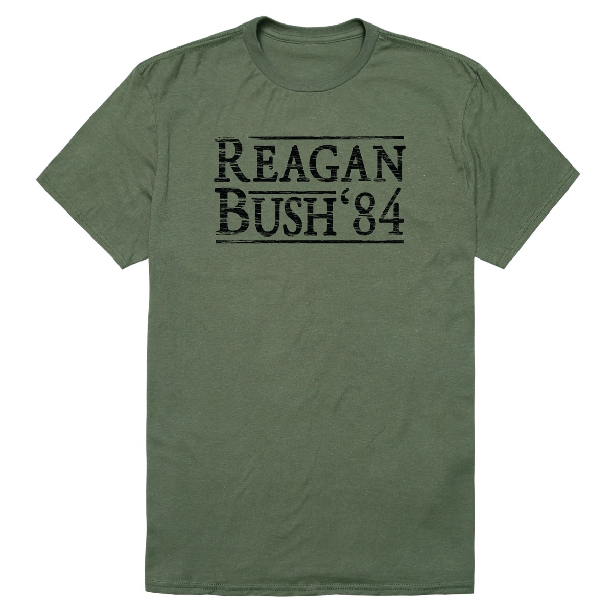 RS9-RE1-OLV-02 Distressed Campaign Reagan 1 Short Sleeve T-Shirt, Olive - Medium