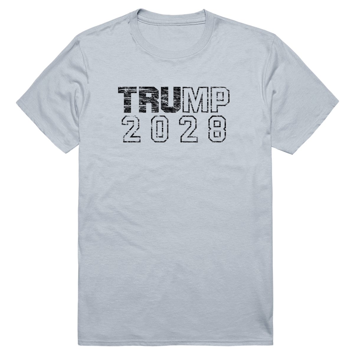 AM2-TRU-SL2-02 Campaign Trump Short Sleeve T-Shirt, Silver - Medium