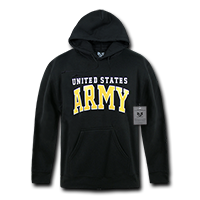 Military Pullover Hoodies - Black - Extra Large