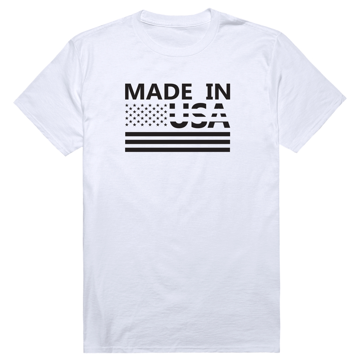 AM3-215-WHT-01 America Basic Made in USA Short Sleeve T-Shirt, White - Small
