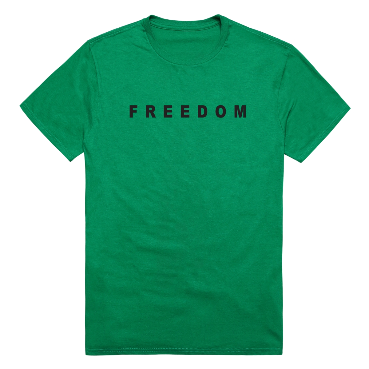AM3-234-KEL-04 America Basic Freedom Text Freedom Short Sleeve T-Shirt, Kelly - Extra Large