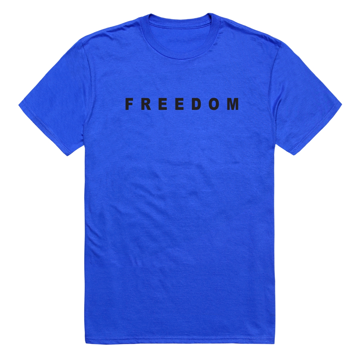 AM3-234-RYL-01 America Basic Freedom Text Freedom Short Sleeve T-Shirt, Royal Blue - Small