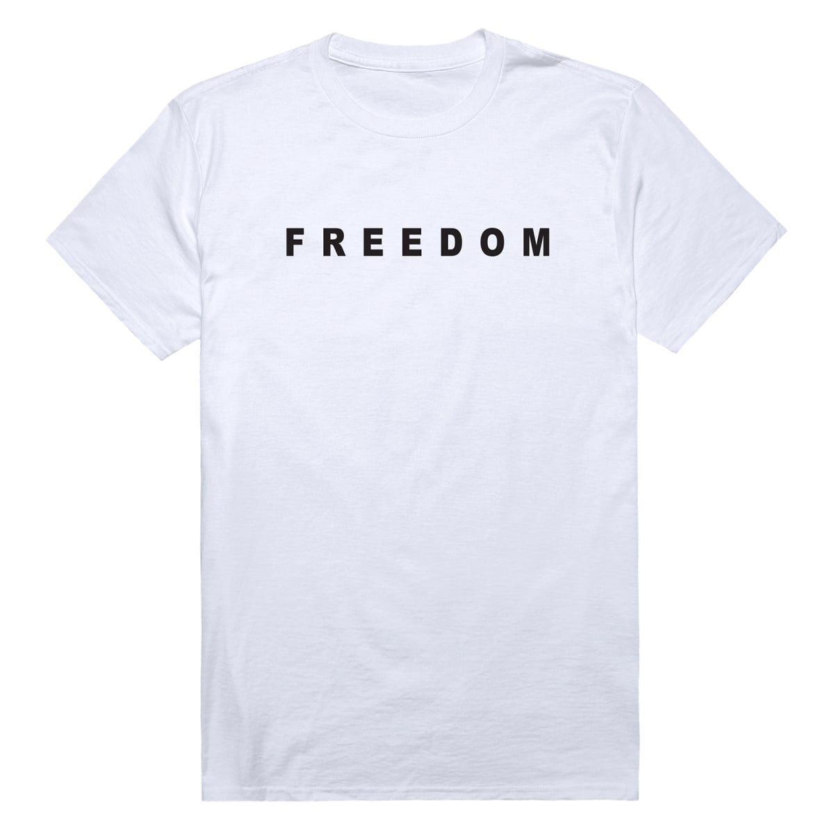 AM3-234-WHT-04 America Basic Freedom Text Freedom Short Sleeve T-Shirt, White - Extra Large