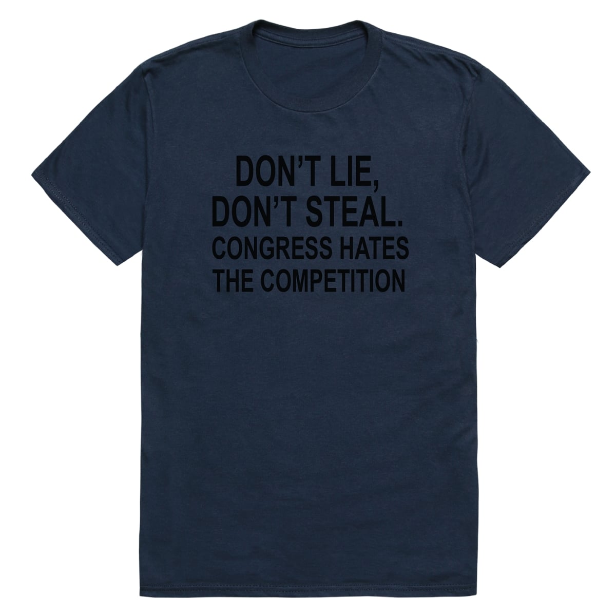 AM3-251-NVY-02 America Basic Do Not Lie Short Sleeve T-Shirt, Navy - Medium