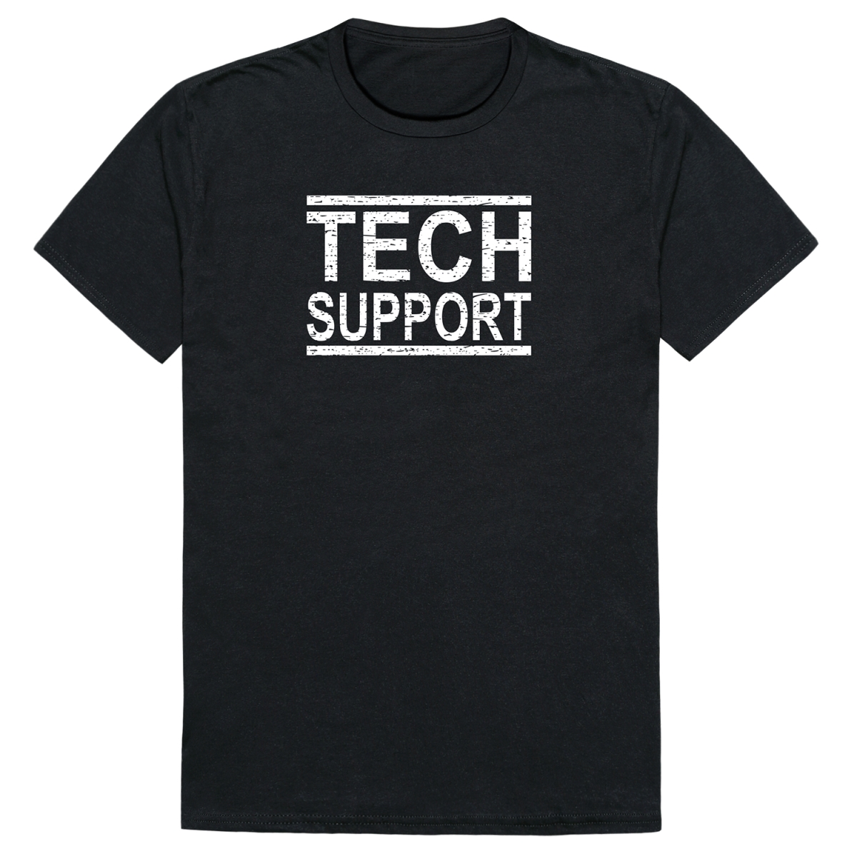 AM1-211-BLK-01 America Tech Support Short Sleeve T-Shirt, Black - Small