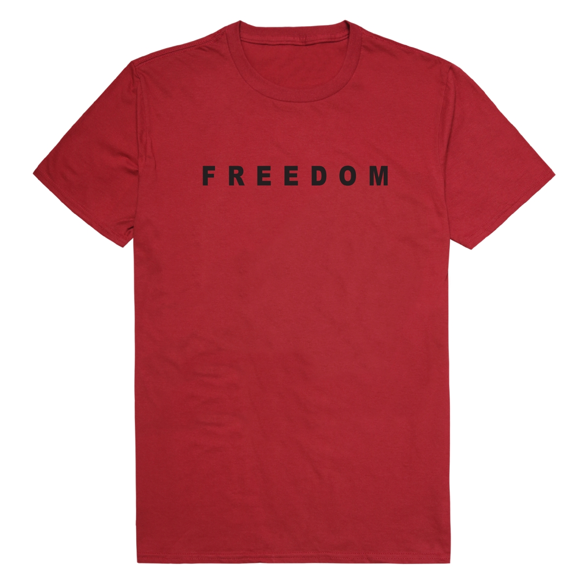 AM3-234-CAR-03 America Basic Freedom Text Freedom Short Sleeve T-Shirt, Cardinal - Large