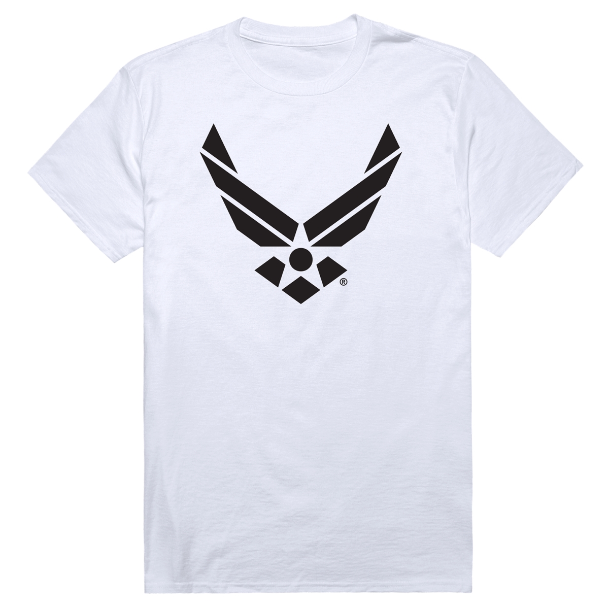 AM5-AF1-WHT-03 Basic Military US Air Force 1 Short Sleeve T-Shirt, White - Large