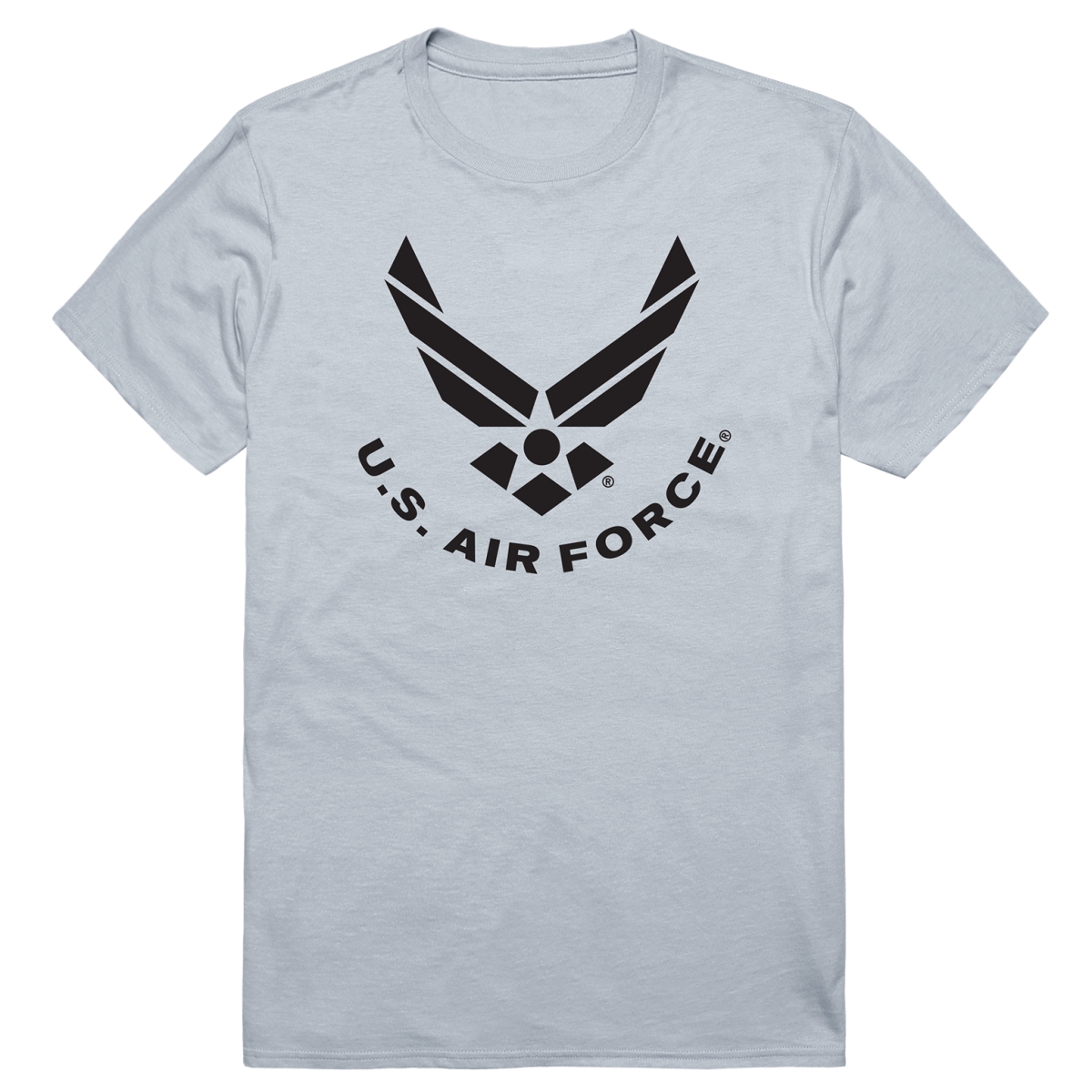 AM5-AF2-SIL-02 Basic Military US Air Force 2 Short Sleeve T-Shirt, Silver - Medium